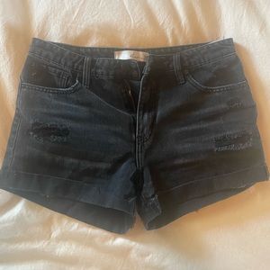 VICI KanCan Distressed Black Cuffed Shorts